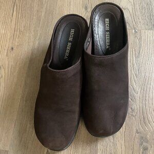High Sierra Rana Women's Brown Leather Slip-on Mule Clogs Size: 10